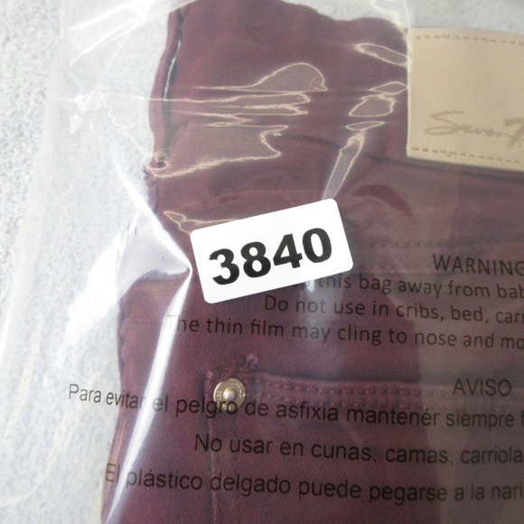 Seven7 Women's Tummy Less High Rise Skinny Jeans Burgundy Size 6 (30x29) - Picture 4 of 13